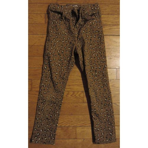 Pantalon Jean Kiabi Taille 6 Ans Marron À Motifs Tâches Léopard Panthère Tbe