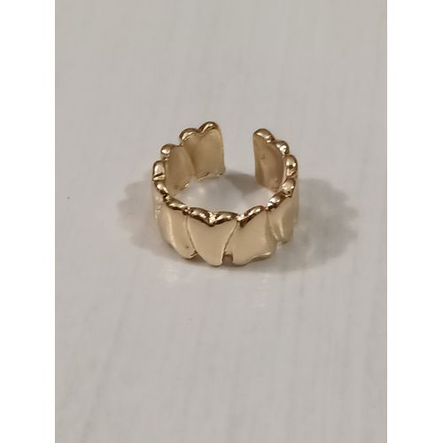 Bague Métal Doré,Assemblage De Coeur,Taille 17 Reglable