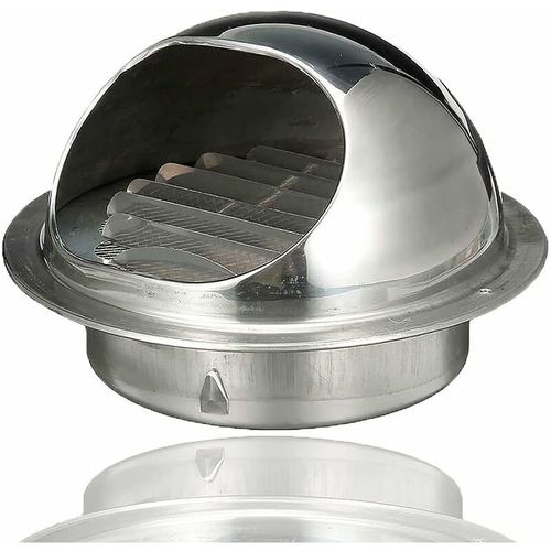 Grille de ventilation ronde en inox pour extraction murale extérieure, air neuf, hotte aspirante (100 mm)