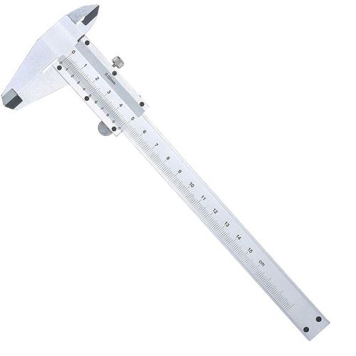 Pied à coulisse professionnel en acier inoxydable 0-150 mm Outil de mesure de pied à coulisse coulissant à l'intérieur de la mesure du micromètre de pas de profondeur, argent