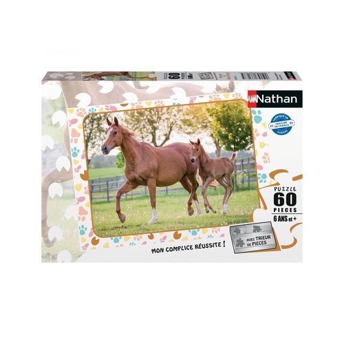 Puzzle N Nathan Puzzle 60 P - Maman Et Bébé Cheval