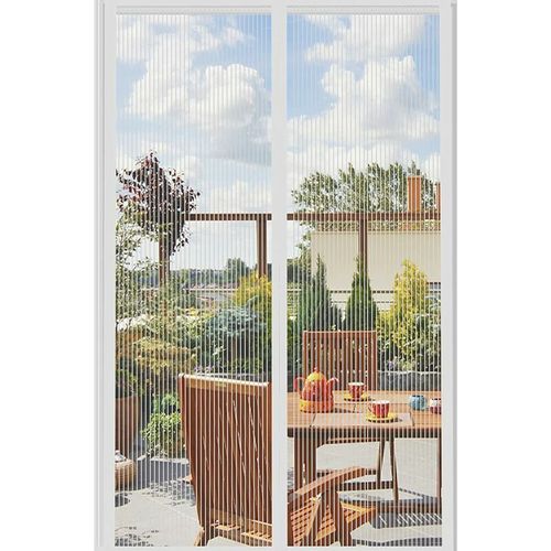 Moustiquaire Porte Fenêtre Rideaux Anti-Mouches Magnétiques Pour Porte Moustiquaire Moustiquaire Rideaux Moustiquaire Fenêtre Coulissante Moustiquaire Magnétique Sans Perçage (150x240cm, Blanc)