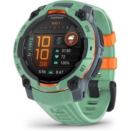 Garmin Instinct 3 - 45 Mm Amoled - Vert D'eau Avec Bracelet Silicone Vert D'eau