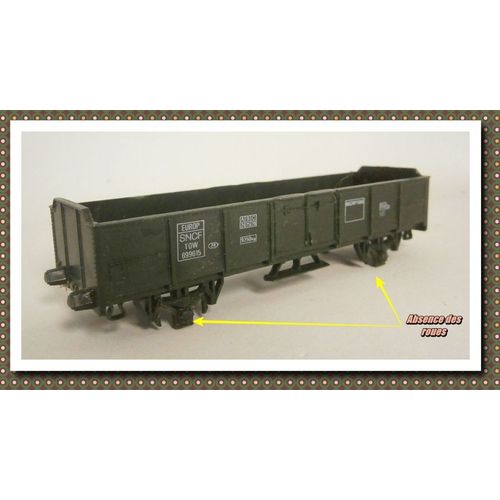 Wagon Tombereau Vert 2 Essieux - Ho 1/87 - Lima