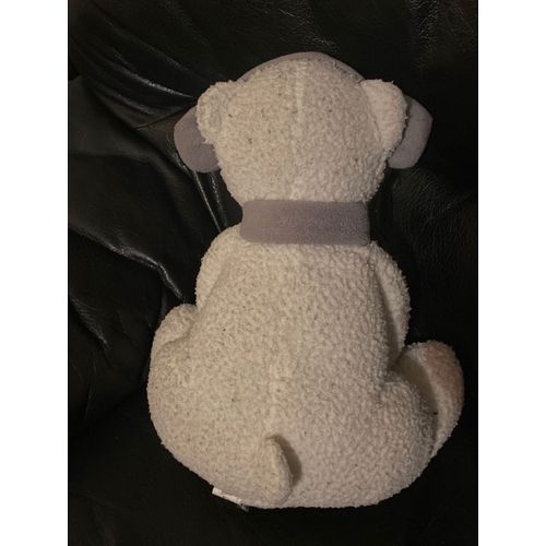 Ours Cyrillus Doudou Blanc Avec Écharpe Et Cache Oreilles 30cm