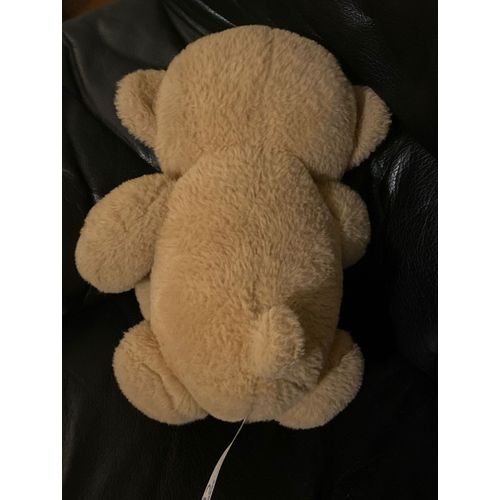 Doudou Peluche Ours Marron Noeud Gris Zeeman 36cm