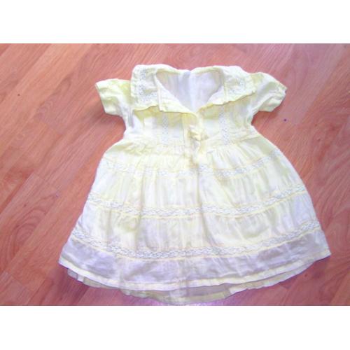 Robe Jaune Coton Et Crochet