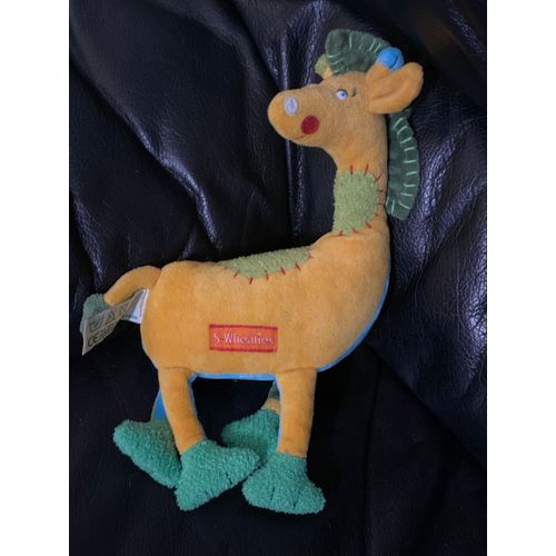 Peluche Doudou Girafe Anna Club Plush Orange Vert Bleu 27 Cm 