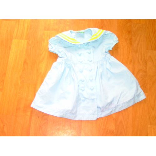 Robe Bébé Fille 3 Mois Jaune Coton Crochet Tbe