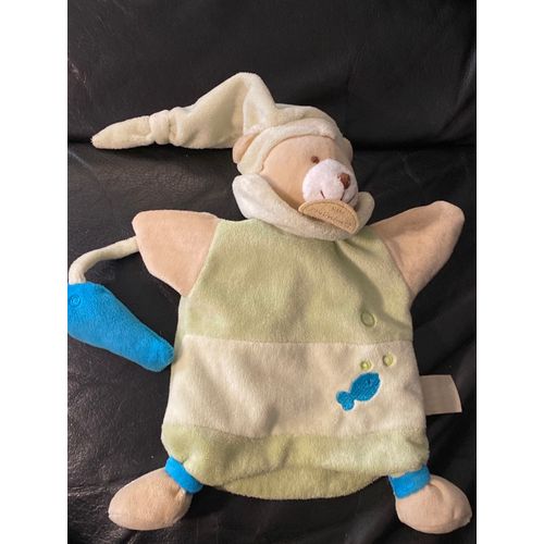 Doudou Ours Marionnette Vert Poisson Doudou Et Compagnie 25cm