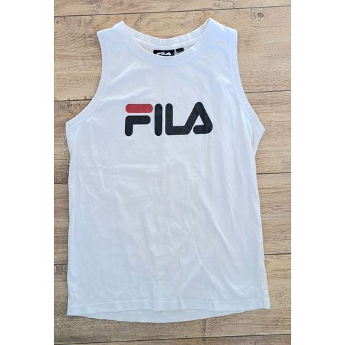 Débardeur Top T-Shirt Sans Manches Fila Blanc Homme Sport S