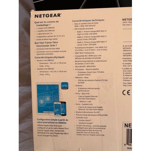 Netgear Orbi 1 routeur et 1 satellite RBR20