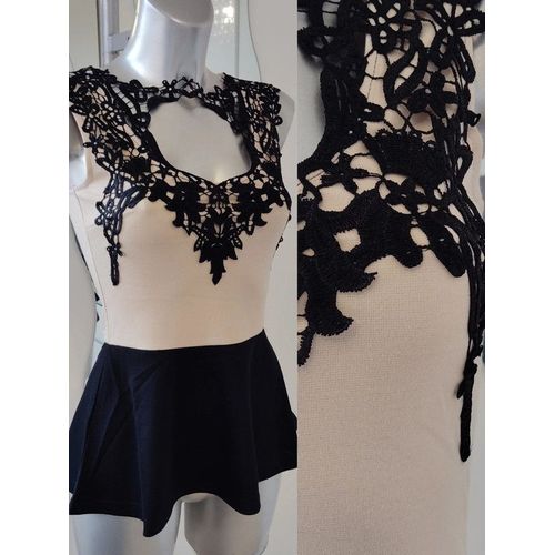 Long Top Débardeur Sans Manches Petit Haut Bustier Style Tunique Décolleté En Dentelle Sexy !