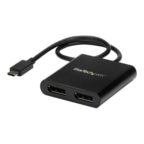 StarTech.com Hub MST USB Type-C vers 2x DisplayPort - Splitter / Répartiteur Multi Stream Transport USB-C vers 2 ports DP (MSTCDP122DP) - Adaptateur DisplayPort - 24 pin USB-C (M) pour...