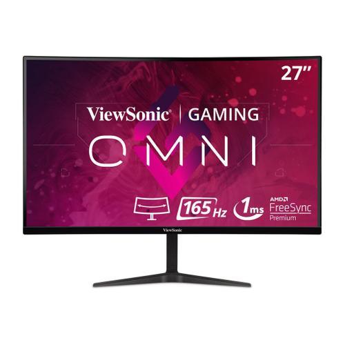 ViewSonic OMNI - Écran LED - jeux - incurvé - 27" - 2560 x 1440 QHD @ 165 Hz - VA - 250 cd/m² - 4000:1 - 1 ms - 2xHDMI, DisplayPort - haut-parleurs
