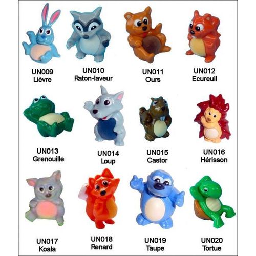 Série Complète De 12 Mini-Figurines Animaux De La Forêt (Kinder 2010)