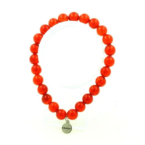 Bracelet Perles Cornaline D'uruguay 8 Mm. Qualité 5a. Fabriqué En France.