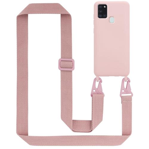 Cadorabo Chaîne De Téléphone Portable Compatible Avec Samsung Galaxy A21s En Liquid Pink - Étui De Protection En Silicone Avec Cordelette Réglable