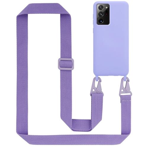 Cadorabo Chaîne De Téléphone Portable Compatible Avec Samsung Galaxy Note 20 Plus En Liquid Light Purple - Étui De Protection En Silicone Avec Cordelette Réglable