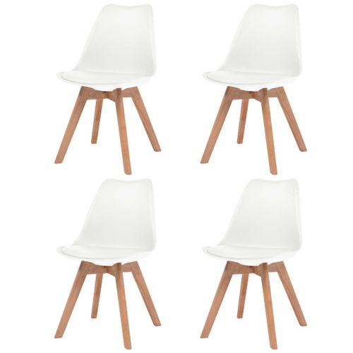 Vidaxl Chaises À Manger Lot De 4 Blanc Plastique