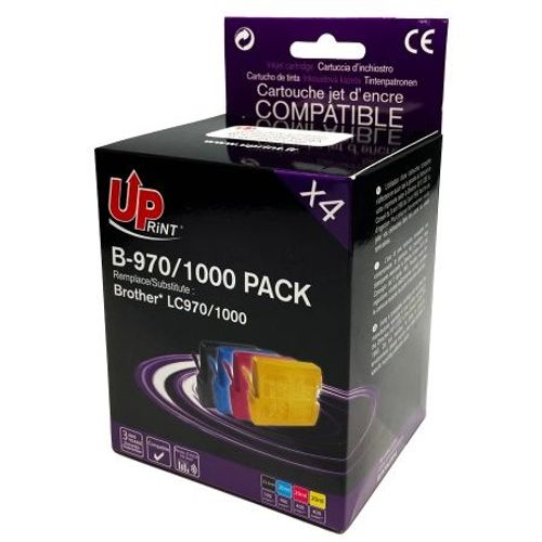 UPrint - Pack de 4 - noir, jaune, cyan, magenta - compatible - cartouche d'encre (alternative pour : Brother LC970) - pour Brother DCP-153, 157, 330, 350, 353, 357, 535, 560, 770, MFC-235, 260...