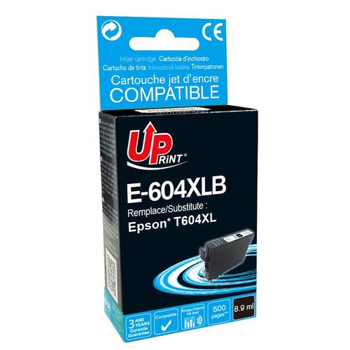UPrint E-604XLB - 8.9 ml - noir - compatible - boîte de suspension - cartouche d'encre (alternative pour : Epson C13T10H14010) - pour Epson Expression Home XP-2200; WorkForce WF-2910DWF...