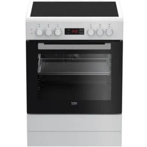CUISINIÈRE VITROCERAMIC FOUR GRILL CASIER RANGEMENT ECRAN SUIVI MULTIFONCTIONS BLANC