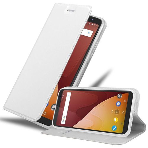 Cadorabo Housse Compatible Avec Wiko View Prime En Classy Argent - Étui De Protection Avec Fermeture Magnétique, Fonction De Support Et Compartiment Pour Carte
