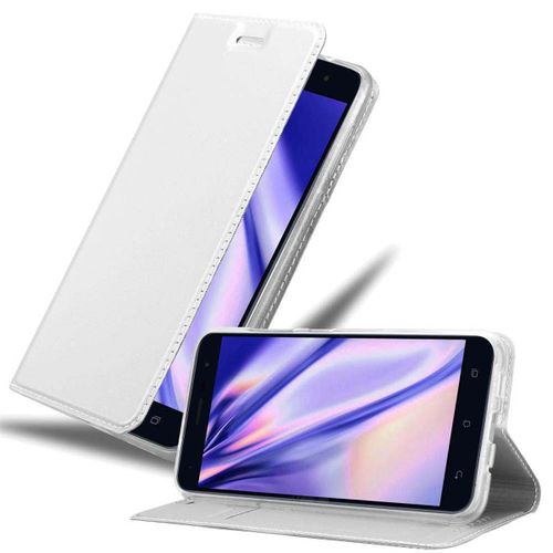 Cadorabo Housse Compatible Avec Asus Zenfone 3 (5.5 Zoll) En Classy Argent - Étui De Protection Avec Fermeture Magnétique, Fonction De Support Et Compartiment Pour Carte
