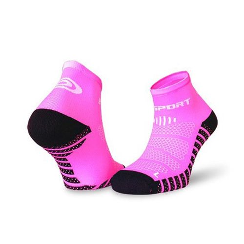 Chaussettes De Running Bv Sport Socquette Scrone.3 Rose Fluorescent 36/38