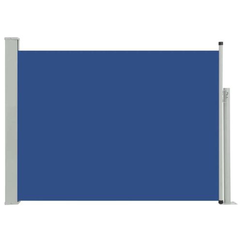 Auvent paravent store brise-vue latéral rétractable de patio jardin terrasse balcon protection visuelle écran 120 x 500 cm bleu Helloshop26 02_0007222
