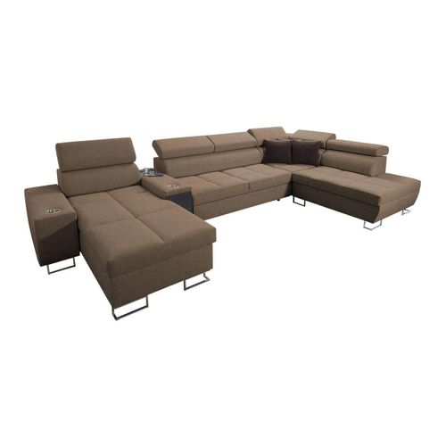 Canapé D'angle Pearland 113, Marron, Fonction De Couchage