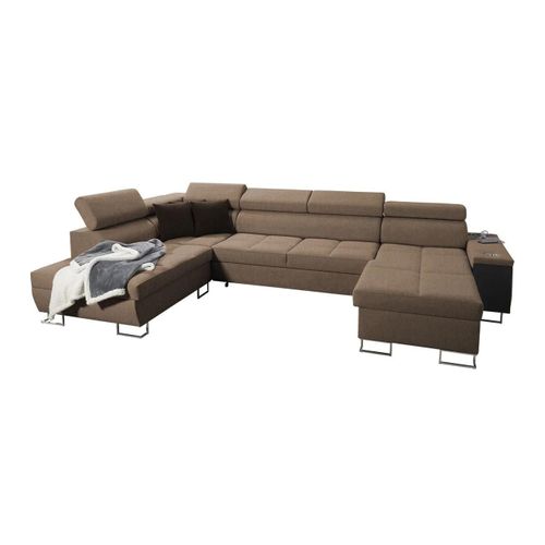 Canapé D'angle Pearland 114, Marron, Fonction De Couchage