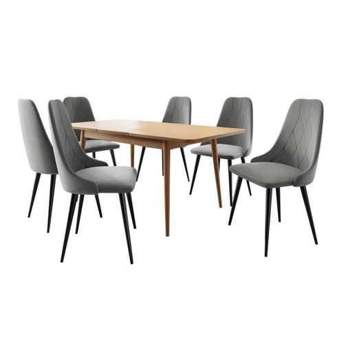 Salle À Manger Complète Racine 125, Nombre De Places: 6, 76x80x140cm