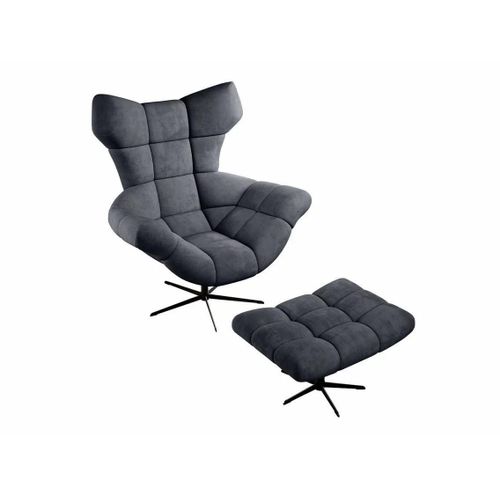 Fauteuil Indiana 148, Gris, Tapisserie, 119x103x84cm