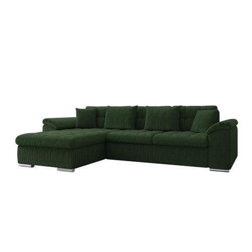 Canapé D'angle Comfivo 107, Vert, Fonction De Couchage, 280x160x76cm