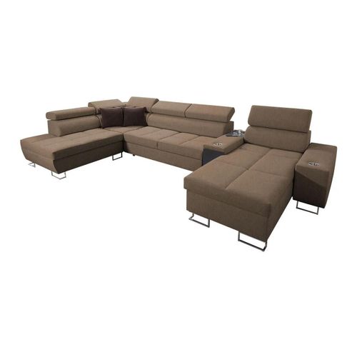 Canapé D'angle Pearland 113, Marron, Fonction De Couchage