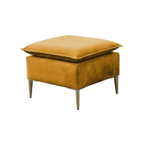 Pouf Providence 147, Jaune, Tapisserie, 45x50x50cm