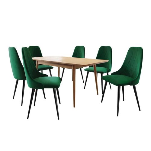 Salle À Manger Complète Racine 125, Nombre De Places: 6, 76x80x140cm