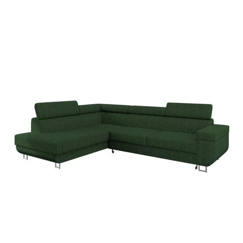 Canapé D'angle Comfivo 306, Vert, Fonction De Couchage, 253x188x71cm
