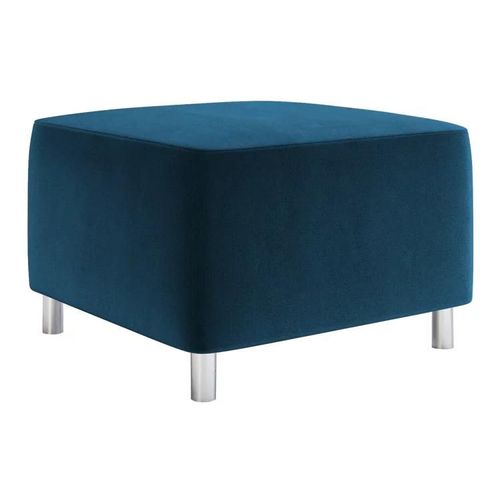 Pouf Comfivo 126, Bleu, Tapisserie, 42x56x65cm