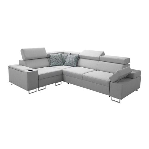 Canapé D'angle Pearland 106, Gris, Fonction De Couchage, 283x209x80cm