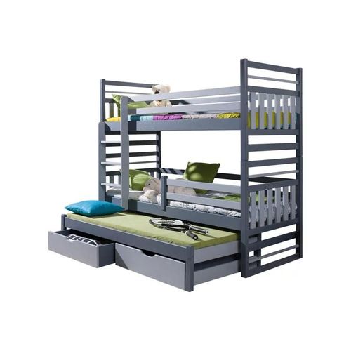 Lit Superposé Henderson 123, Couchette Avec Lit Supplémentaire, Gris