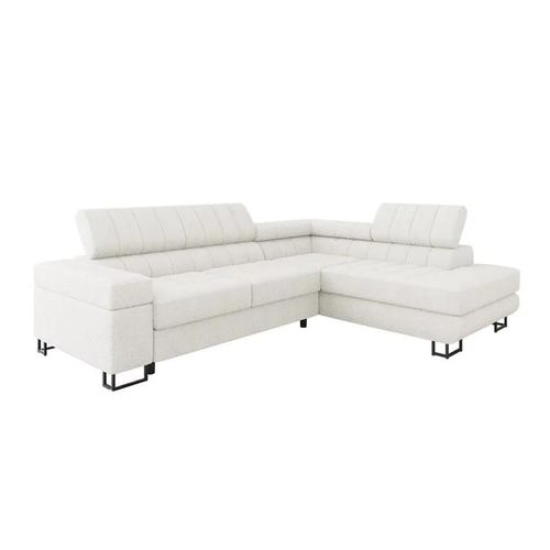Canapé D'angle Comfivo 247, Blanc, Fonction De Couchage, 271x203x71cm