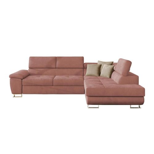 Canapé D'angle Comfivo 166, Rose, Fonction De Couchage, 270x202x71cm