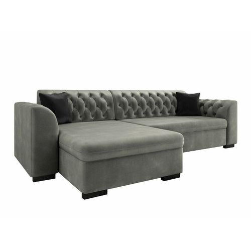 Chesterfield Canapé D'angle Comfivo 252, Gris, Fonction De Couchage