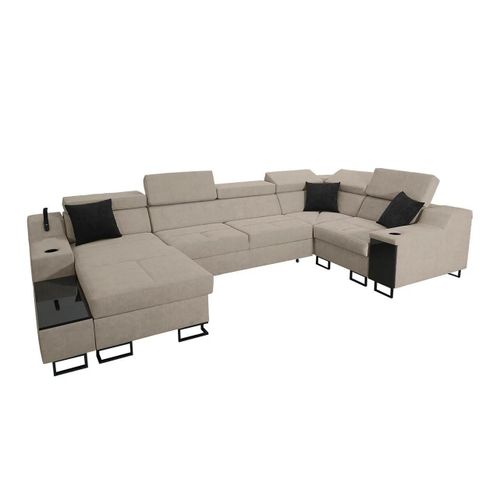 Canapé D'angle Sarasota 137, Brun Clair, Fonction De Couchage