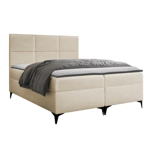 Lit Continental Baltimore 133, Double, Brun Clair, Tapisserie
