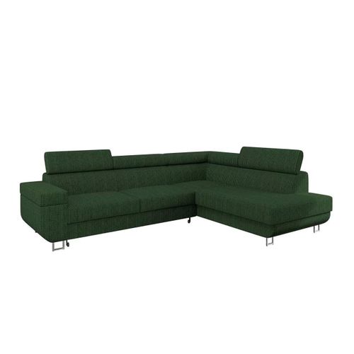 Canapé D'angle Comfivo 306, Vert, Fonction De Couchage, 253x188x71cm