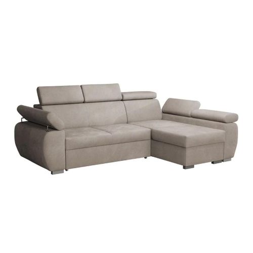Canapé D'angle Columbus 132, Brun Clair, Fonction De Couchage